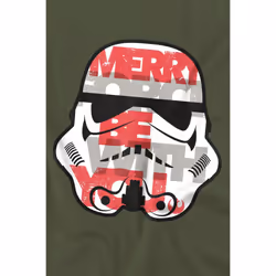 Star Wars Mens Merry Force Be With You Stormtrooper Christmas T-Shirt - S, Military Green