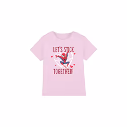 Spider-Man Childrens/Kids Stick Together Valentine's Day T-Shirt - 7-8 Years, Pink