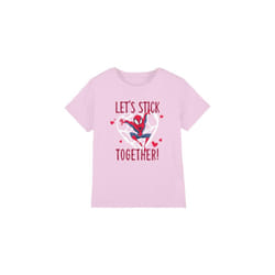 Spider-Man Childrens/Kids Stick Together Valentine's Day T-Shirt - 7-8 Years, Pink