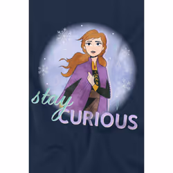 Frozen Childrens/Kids Stay Curious Anna T-Shirt - 7-8 Years, Navy