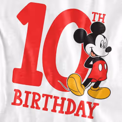 Disney Childrens/Kids Mickey Mouse 10th Birthday T-Shirt - 3-4 Years, White