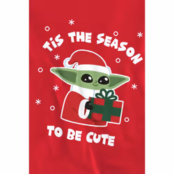 Star Wars: The Mandalorian Unisex Adult Tis The Christmas Season Grogu Sweatshirt - S, Red