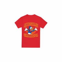 Disney Mens Awesome Grandpa Donald Duck T-Shirt - L, Red