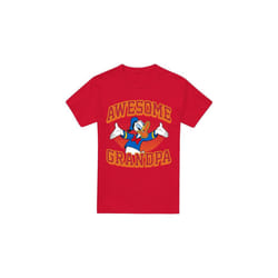 Disney Mens Awesome Grandpa Donald Duck T-Shirt - L, Red