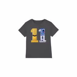 Star Wars Childrens/Kids 11 C3PO R2-D2 T-Shirt - 3-4 Years, Charcoal