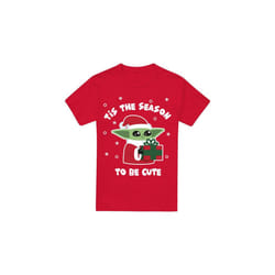 Star Wars: The Mandalorian Mens Tis The Christmas Season Grogu T-Shirt - M, Red