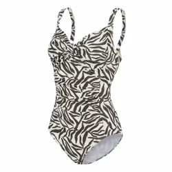 Regatta Womens/Ladies Sakari Zebra Print Tummy Control One Piece Swimsuit - 18 UK, Tonal Grey