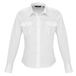 Premier Womens/Ladies Long-Sleeved Pilot Shirt - 26 UK, White