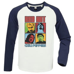Amplified Unisex Adult Squares Red Hot Chili Peppers T-Shirt - S, Vintage White/Navy