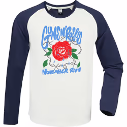 Amplified Unisex Adult November Rain Guns N Roses T-Shirt - S, Vintage White/Navy