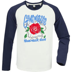 Amplified Unisex Adult November Rain Guns N Roses T-Shirt - S, Vintage White/Navy