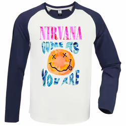 Amplified Unisex Adult Come As You Are Nirvana T-Shirt - S, Vintage White/Navy
