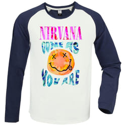 Amplified Unisex Adult Come As You Are Nirvana T-Shirt - S, Vintage White/Navy