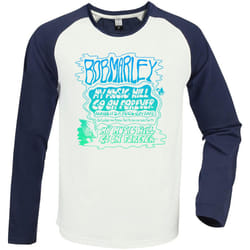 Amplified Unisex Adult My Music Will Go On Forever Bob Marley T-Shirt - S, Vintage White/Navy