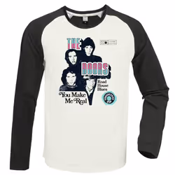 Amplified Unisex Adult Road House Blues The Doors T-Shirt - S, Vintage White/Charcoal
