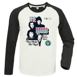 Amplified Unisex Adult Road House Blues The Doors T-Shirt - 3XL, Vintage White/Charcoal