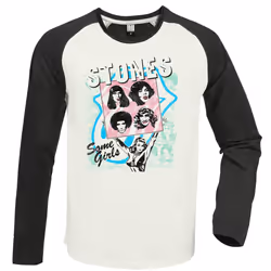 Amplified Unisex Adult Some Girls The Rolling Stones T-Shirt - S, Vintage White/Charcoal