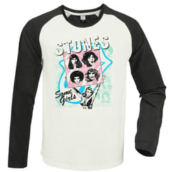 Amplified Unisex Adult Some Girls The Rolling Stones T-Shirt - S, Vintage White/Charcoal