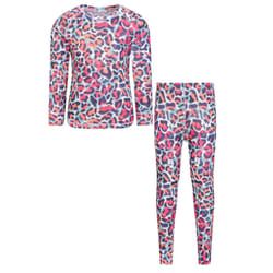 Mountain Warehouse Childrens/Kids Talus Animal Print Base Layer Set - 2-3 Years, Bright Pink