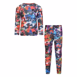 Mountain Warehouse Childrens/Kids Talus Painted Effect Long-Sleeved Base Layer Set - 9-10 Years, Dark Red
