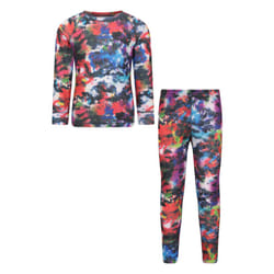 Mountain Warehouse Childrens/Kids Talus Painted Effect Long-Sleeved Base Layer Set - 9-10 Years, Dark Red