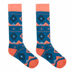 Dare 2B Childrens/Kids Fair Isle Ski Socks - 1 UK Child, Kingfisher Blue/Orange Rust