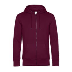 B&C Mens Full Zip Hoodie - S, Dark Cherry