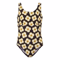 Regatta Girls Orla Kiely Spinning Flower One Piece Swimsuit - 7-8 Years, Black