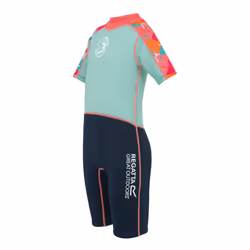 Regatta Childrens/Kids Tropical Leaves Wetsuit - 11-12 Years, Aruba Blue/Navy