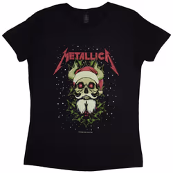 Metallica Womens/Ladies Santa Horns T-Shirt - M, Black