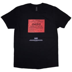 Oasis Unisex Adult Definitely Maybe Ticket Stub T-Shirt - S, Black