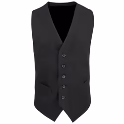 Premier Mens Lined Polyester Waistcoat / Catering / Bar Wear - 3XL, Black