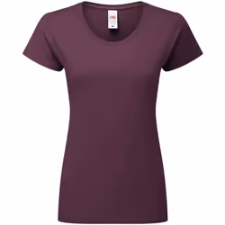 Fruit Of The Loom Womens/Ladies Iconic Ringspun Cotton T-Shirt - M, Dark Plum