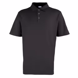 Premier Mens Pique Stud Front Polo Shirt - 4XL, Black