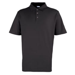 Premier Mens Pique Stud Front Polo Shirt - XS, Black