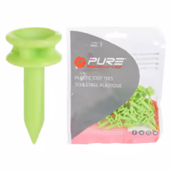 Pure2improve Step Plastic Golf Tees (Pack of 25) - 24mm, Lime