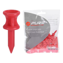Pure2improve Step Plastic Golf Tees (Pack of 25) - 31mm, Red