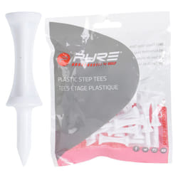 Pure2improve Step Plastic Golf Tees (Pack of 25) - 53mm, White