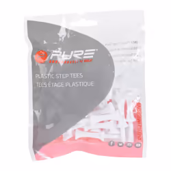 Pure2improve Step Plastic Golf Tees (Pack of 25) - 53mm, White
