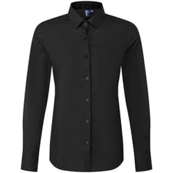 Premier Womens/Ladies Recyclight Poplin Long-Sleeved Formal Shirt - XS, Black