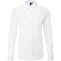 Premier Womens/Ladies Recyclight Poplin Long-Sleeved Formal Shirt - XS, White