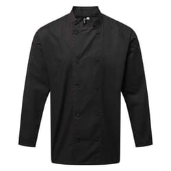 Premier Mens Coolchecker Long-Sleeved Chef Jacket - 3XL, Black