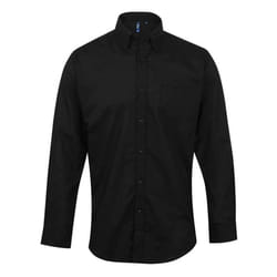 Premier Mens Signature Oxford Long-Sleeved Formal Shirt - 23in, Black