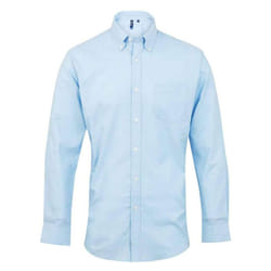 Premier Mens Signature Oxford Long-Sleeved Formal Shirt - 23in, Light Blue