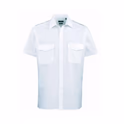 Premier Mens Short-Sleeved Pilot Shirt - 23in, Light Blue