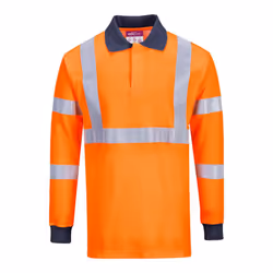 Portwest Mens Flame Resistant Hi-Vis Safety Polo Shirt - XL, Orange