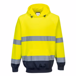 Portwest Mens B316 Contrast Hi-Vis Hoodie - XXL, Yellow/Navy