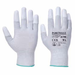 Portwest Unisex Adult A198 PU Fingertip Grip Gloves - XS, Grey