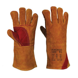 Portwest Unisex Adult A530 Reinforced Leather Welding Gauntlets - M, Brown