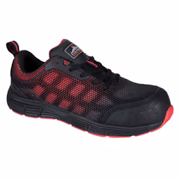 Portwest Mens Ogwen Low Cut Safety Trainers - 6 UK, Black/Red